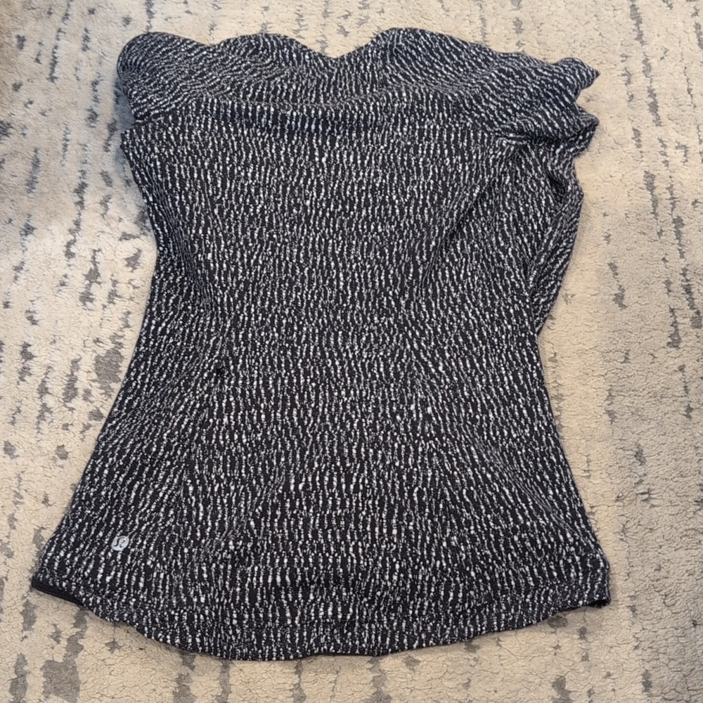 Lululemon Runderful Long Sleeve Knotted Jacquard Black White - Picture 7 of 10